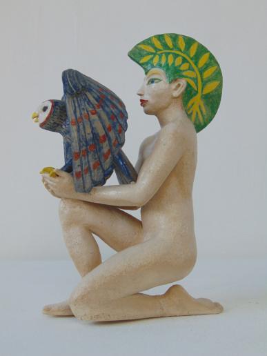 DER EULENMANN, Keramik, H.29,5cm, B.20,5cm, 2012