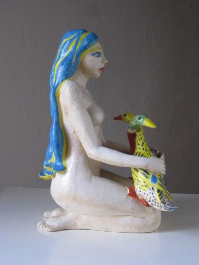 DIE ENTENHÜTERIN, Keramik, H.25cm, B.18cm, 2012