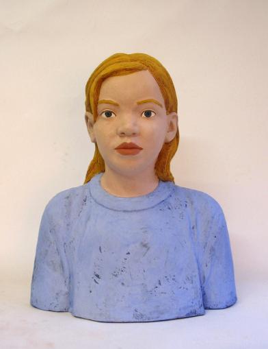 BERNADETTE, (Kinderportrait), Keramik, H.48cm, B.41cm, 2005