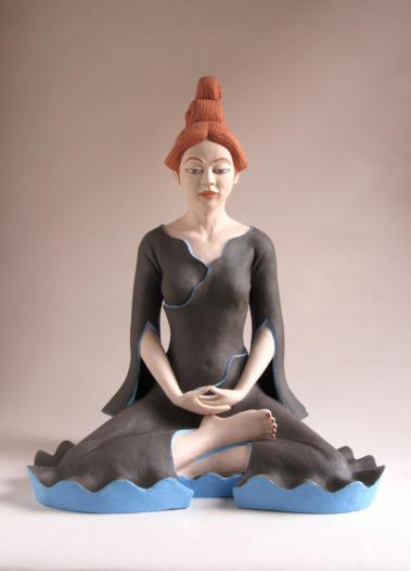 WEIBLICHER BUDDHA , Keramik, H.54cm, 2015