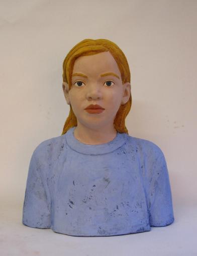 BERNADETTE (Kinderportrait), Keramik, H.48cm, B.41cm, 2005