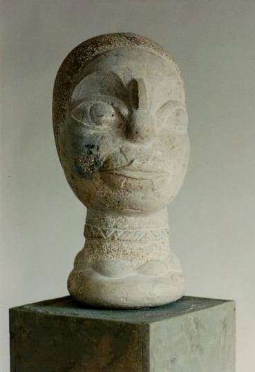 DAS DRITTE AUGE, Jura-Kalkstein,H.37cm, B.28cm, 1995