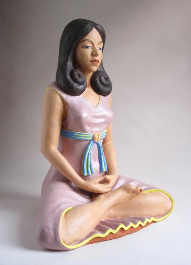 WEIBLICHER BUDDHA , Keramik, H.49cm, 2015