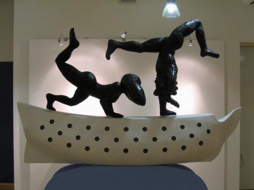 CAPOEIRA-BOOT, Holz, Kunststoff, Gips, H.210cm, 2006